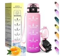 HoneyHolly Gourde 500ML, Conception Étanche Bouteille Enfant, Avec échelle de Temps, Bouteille, Réutilisable, Légère, Gourde Graduée pour La Course à Pied, Le Travail, L'école, Le Vélo