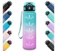 HoneyHolly Gourde 500ML, Étanche & Réutilisable, Gourde Sport, Motivation avec Marqueur, Anti-fuite Bouteille, Bouteille d'eau, Gourdes pour Gym, Enfant, Adulte, École, Bureau, Yoga, Camping
