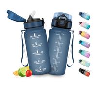 HoneyHolly Gourde Enfant 500 Ml, sans BPA, Water Bottle avec Paille, Anti-fuite, Bouteille d'eau Motivante avec Marqueur de Temps, Gourde Graduée, Bouteille pour Gymnase, École, Cyclisme