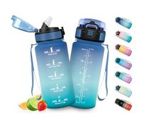 HoneyHolly Gourde Enfant 500 Ml, sans BPA, Water Bottle avec Paille, Anti-fuite, Bouteille d'eau Motivante avec Marqueur de Temps, Gourde Graduée, Bouteille pour Gymnase, École, Cyclisme