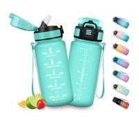 HoneyHolly Gourde Enfant 500 Ml, sans BPA, Water Bottle avec Paille, Anti-fuite, Bouteille d'eau Motivante avec Marqueur de Temps, Gourde Graduée, Bouteille pour Gymnase, École, Cyclisme