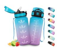 HoneyHolly Gourde Enfant 500 Ml, sans BPA, Water Bottle avec Paille, Anti-fuite, Bouteille d'eau Motivante avec Marqueur de Temps, Gourde Graduée, Bouteille pour Gymnase, École, Cyclisme