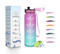 HoneyHolly Gourde Enfant 500Ml, Conception Étanche Bouteille, Avec échelle de Temps, Bouteille, Réutilisable, Légère, Gourde Graduée pour La Course à Pied, Le Vélo, Le Travail, L'école, Water Bottle