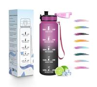 HoneyHolly Gourde Enfant 500Ml, Conception Étanche Gourde, Avec échelle de Temps, Bouteille, Réutilisable, Légère, Bouteille Graduée pour La Course à Pied, Le Vélo, Le Travail, L'école, Water Bottle