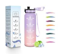 HoneyHolly Gourde Enfant 500Ml, Conception Étanche Gourde, Avec échelle de Temps, Bouteille, Réutilisable, Légère, Bouteille Graduée pour La Course à Pied, Le Vélo, Le Travail, L'école, Water Bottle