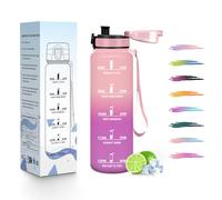 HoneyHolly Gourde Enfant 500Ml, Conception Étanche Gourde, Avec échelle de Temps, Bouteille, Réutilisable, Légère, Bouteille Graduée pour La Course à Pied, Le Vélo, Le Travail, L'école, Water Bottle