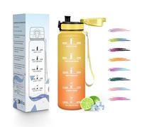 HoneyHolly Gourde Enfant 500Ml, Conception Étanche Gourde, Avec échelle de Temps, Bouteille, Réutilisable, Légère, Bouteille Graduée pour La Course à Pied, Le Vélo, Le Travail, L'école, Water Bottle