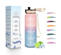 HoneyHolly Gourde Enfant 500Ml, Conception Étanche Gourde, Avec échelle de Temps, Bouteille, Réutilisable, Légère, Bouteille Graduée pour La Course à Pied, Le Vélo, Le Travail, L'école, Water Bottle
