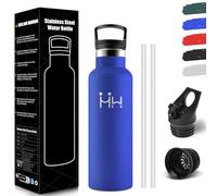 Honeyholly Gourde Enfant, 500Ml sans BPA, Bouteille Isotherme, Double Paroi Étanche, Gourde Avec Paille, Réutilisable, Isotherme Pour Le Camping, Les Écoles, Les Gymnases, Water Bottle