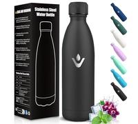 HoneyHolly Gourde Isotherme, 1L Sans BPA, Bouteille Isotherme, Acier Inoxydable 18/8, Gourde Sport, Étanche Double Isolation, Gourde Inox pour Le Camping, Excursion, Courts Voyages-Noir