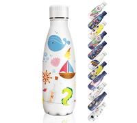 HoneyHolly Gourde Isotherme - 350ML - Gourde Inox sans BPA, Gourde Sport Étanche, Réutilisable, Bouteille Isotherme, Processus de revêtement en Poudre, Gourde Metal pour Running, École, Bureau,Fille