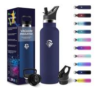 HoneyHolly Gourde Isotherme 500 ML, Gourde INOX avec Paille, Bouteille d'eau sans BPA, Réutilisable, Anti-Fuite, Isolation sous Vide en Acier Inoxydable à Double Paroi, pour Enfants, Adultes, Sport