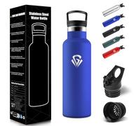 HoneyHolly Gourde Isotherme 500ML, Réutilisable, Gourde avec Paille, Bouteille d'eau sans BPA, Isolation sous Vide en Acier Inoxydable à Double Paroi, Isotherme pour Enfants, Adultes - Bleu roi