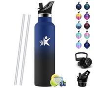 HoneyHolly Gourde Isotherme 750 ML, Reutilizable Sin BPA, Bouteille Isotherme, Aislamiento Al Vacío de Doble Pared, Gourde Avec Paille, Water Bottle para Adultos, Deporte, Oficina, Yoga
