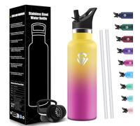 HoneyHolly Gourde Isotherme 750 ML, Reutilizable Sin BPA, Bouteille Isotherme, Aislamiento Al Vacío de Doble Pared, Gourde Avec Paille, Anti-Fuite, Water Bottle para Adultos, Deporte, Oficina, Yoga