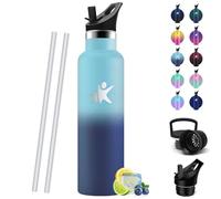 HoneyHolly Gourde Isotherme 750 ML, Reutilizable Sin BPA, Bouteille Isotherme, Aislamiento Al Vacío de Doble Pared, Gourde Avec Paille, Water Bottle para Adultos, Deporte, Oficina, Yoga