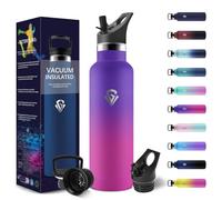 HoneyHolly Gourde Isotherme 750 ML, Reutilizable Sin BPA, Bouteille Isotherme, Aislamiento Al Vacío de Doble Pared, Gourde Inox, avec Paille, Bouteille d'eau Metal para Adultos, Deporte, Oficina, Yoga