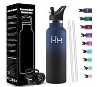 HoneyHolly Gourde Isotherme 750 ML, sans BPA, Bouteille Isotherme, Aislamiento Al Vacío de Doble Pared, Gourde Inox avec Paille Reutilizable, Bouteille d'eau Metal para Adultos, Deporte, Oficina, Yoga