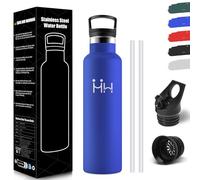 HoneyHolly Gourde Isotherme, 750Ml Sans BPA, Gourde Sport, Double Paroi Étanche, Bouteille Isotherme, Reutilizable, Bouteille Avec Paille, Isotherme Pour Le Camping, Les Gymnases, Bureau