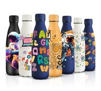 HoneyHolly Gourde Isotherme, Acier Inoxydable 18/8, Bouteille Isotherme, 500ML Sans BPA, Gourde Inox Enfant, Étanche Double Isolation, Gourde Inox pour Le Camping, Les Écoles, Les Gymnases