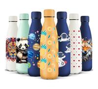 HoneyHolly Gourde Isotherme, Acier Inoxydable 18/8, Bouteille Isotherme, 500ML Sans BPA, Gourde Inox Enfant, Étanche Double Isolation, Gourde Inox pour Le Camping, Les Écoles, Les Gymnases