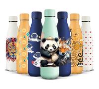 HoneyHolly Gourde Isotherme, Acier Inoxydable 18/8, Bouteille Isotherme, 500ML Sans BPA, Gourde Inox Enfant, Étanche Double Isolation, Gourde Inox pour Le Camping, Les Écoles, Les Gymnases