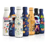 HoneyHolly Gourde Isotherme, Acier Inoxydable 18/8, Bouteille Isotherme, 500ML Sans BPA, Gourde Inox Enfant, Étanche Double Isolation, Gourde Inox pour Le Camping, Les Écoles, Les Gymnases