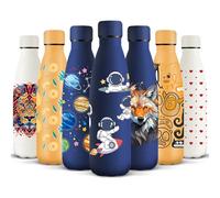 HoneyHolly Gourde Isotherme, Acier Inoxydable 18/8, Bouteille Isotherme, 500ML Sans BPA, Gourde Inox Enfant, Étanche Double Isolation, Gourde Inox pour Le Camping, Les Écoles, Les Gymnases