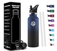 HoneyHolly Gourde Isotherme Enfant 500ML, Réutilisable, Gourde Avec Paille, sans BPA Bouteille d'eau, Anti-Fuite, Isolation sous Vide en Acier Inoxydable à Double Paroi, pour Enfants, Adultes