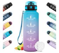 HoneyHolly Gourde, Motivant et Étanche, Gourde 1,5L, Réutilisable, Bouteille, Marqueur Horaire, Bouteille D'eau pour La Salle de Sport, Le Travail, Le Camping, La Randonnée