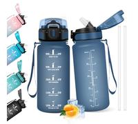 HoneyHolly Gourde Paille, 500ml, sans BPA & Étanches, Bouteille, Motivation Bouteille d'eau, Avec Marqueur de Temps, Petite Gourde pour Gym, Ecole, Cyclisme, Plein Air, Sport