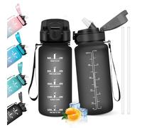 HoneyHolly Gourde Paille, 500ml, sans BPA & Étanches, Bouteille, Motivation Bouteille d'eau, Avec Marqueur de Temps, Petite Gourde pour Gym, Ecole, Cyclisme, Plein Air, Sport
