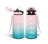 HoneyHolly Gourde Paille 500ml, sans BPA & Étanches, Bouteille, Motivation Bouteille d'eau, Avec Marqueur de Temps, Petite Gourde pour Gym, Ecole, Cyclisme, Plein Air, Sport