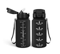 HoneyHolly Gourde Paille 500ml, sans BPA & Étanches, Bouteille, Motivation Bouteille d'eau, Avec Marqueur de Temps, Petite Gourde pour Gym, Ecole, Cyclisme, Plein Air, Sport