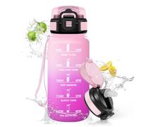 HoneyHolly Gourde Paille, Gourde 500ml, sans BPA & Étanches, Bouteille, Motivation Bouteille d'eau, Avec Marqueur de Temps, Petite Water Bottle pour Gym, Ecole, Cyclisme, Plein Air, Sport