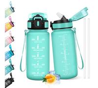 HoneyHolly Gourde Paille, Gourde 500ml, sans BPA & Étanches, Bouteille, Motivation Bouteille d'eau, Avec Marqueur de Temps, Water Bottle pour Gym, Ecole, Cyclisme, Plein Air, Sport