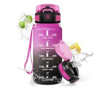HoneyHolly Gourde Paille, Gourde 500ml, sans BPA & Étanches, Bouteille, Motivation Bouteille d'eau, Avec Marqueur de Temps, Petite Water Bottle pour Gym, Ecole, Cyclisme, Plein Air, Sport