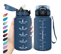 HoneyHolly Gourde Paille, Gourde 500ml, sans BPA & Étanches, Bouteille, Motivation Bouteille d'eau, Avec Marqueur de Temps, Petite Bouteille pour Gym, Ecole, Cyclisme, Plein Air, Sport