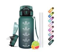 HoneyHolly Gourde Paille, Gourde 500ml, sans BPA & Étanches, Bouteille, Motivation Bouteille d'eau, Avec Marqueur de Temps, Petite Water Bollte pour Gym, Ecole, Cyclisme, Plein Air, Sport
