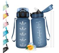 HoneyHolly Gourde Paille, Gourde 500ml, sans BPA & Étanches, Bouteille, Motivation Bouteille d'eau, Avec Marqueur de Temps, Water Bottle pour Gym, Ecole, Cyclisme, Plein Air, Sport
