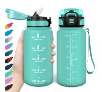 HoneyHolly Gourde Paille, Gourde 500ml, sans BPA & Étanches, Bouteille, Motivation Bouteille d'eau, Avec Marqueur de Temps, Petite Bouteille pour Gym, Ecole, Cyclisme, Plein Air, Sport