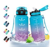 HoneyHolly Gourde Paille, Gourde 500ml, sans BPA & Étanches, Bouteille, Motivation Bouteille d'eau, Avec Marqueur de Temps, Petite Bouteille pour Gym, Ecole, Cyclisme, Plein Air, Sport