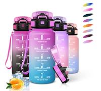 HoneyHolly Gourde Paille, Gourde 500ml, sans BPA & Étanches, Bouteille, Motivation Bouteille d'eau, Avec Marqueur de Temps, Petite Water Bottle pour Gym, Ecole, Cyclisme, Plein Air, Sport