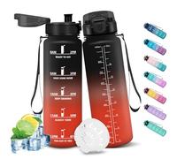 HoneyHolly Gourde Sport, 1000ml Étanche & Réutilisable, Bouteille, Motivation avec Filtre Gourde, Bouteille d'eau, Gourdes pour Sport, Fitness, Yoga, L'école, Bureau