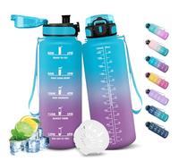 HoneyHolly Gourde Sport, 1500ml Étanche & Réutilisable, Bouteille, Motivation avec Filtre Gourde, Bouteille d'eau, Gourdes pour Gym, Ecole, Cyclisme, Plein air, Sport