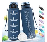 HoneyHolly Gourde Sport, 1500ml Étanche & Réutilisable, Bouteille, Motivation avec Filtre Gourde, Bouteille d'eau, Gourdes pour Camping, Adulte, Gym, Yoga, Bureau, École