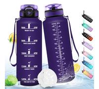 HoneyHolly Gourde Sport, 1500ml Étanche & Réutilisable, Bouteille, Motivation avec Filtre Gourde, Bouteille d'eau, Gourdes pour Camping, Adulte, Gym, Yoga, Bureau, École