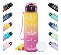 HoneyHolly Gourde Sport, Conception Étanche Gourde 500ml, Avec échelle de Temps, Bouteille, Réutilisable, Légère, Gourde Graduée pour La Course à Pied, Le Vélo, Le Travail, L'école