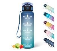 HoneyHolly Gourde Sport, Conception Étanche Gourde 500ml, Avec échelle de Temps, Bouteille, Réutilisable, Légère, Gourde Graduée pour La Course à Pied, Le Vélo, Le Travail, L'école