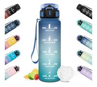 HoneyHolly Gourde Sport, Conception Étanche Gourde 500ml, Avec échelle de Temps, Bouteille, Réutilisable, Légère, Gourde Graduée pour La Course à Pied, Le Vélo, Le Travail, L'école